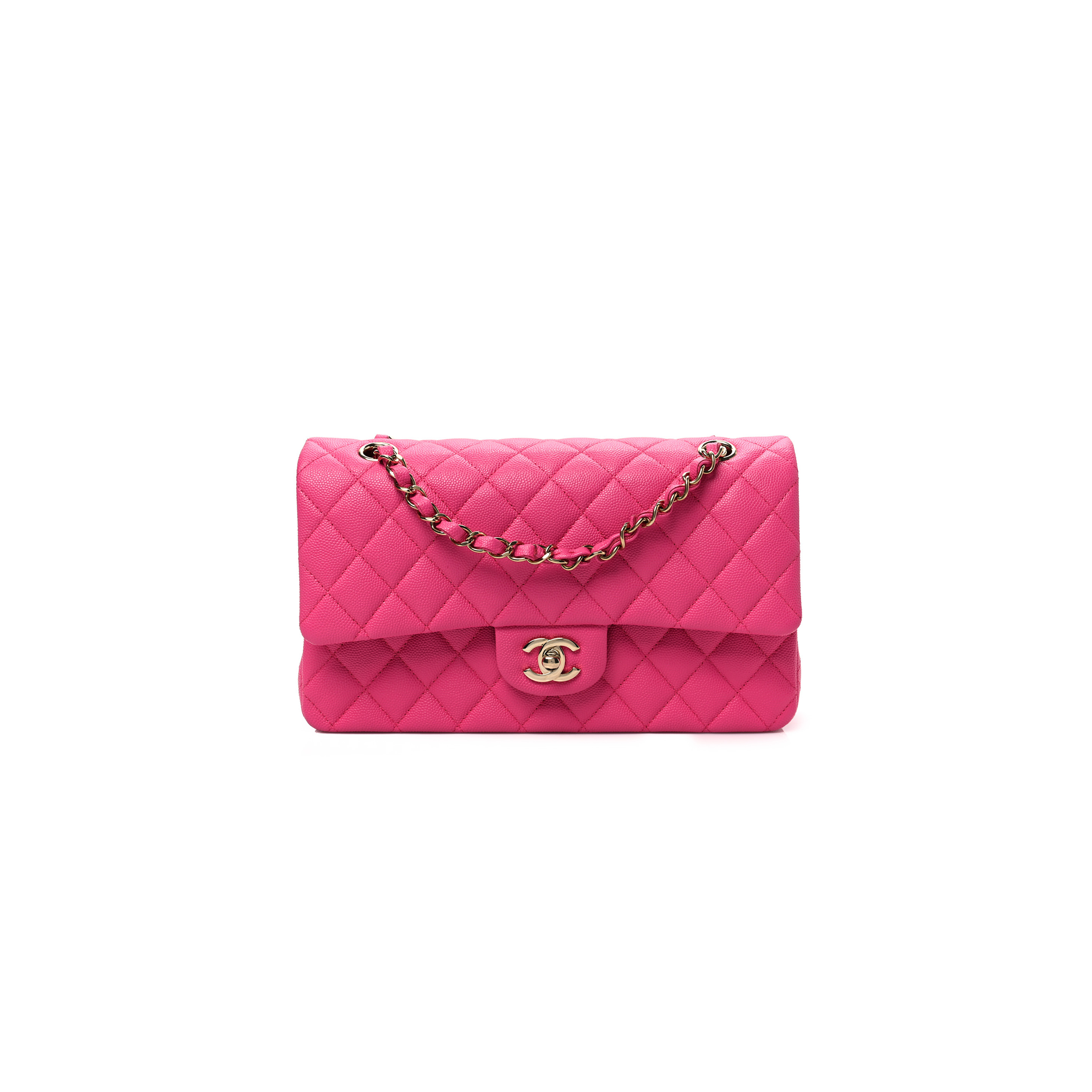 CHANEL CAVIAR QUILTED MEDIUM DOUBLE FLAP PINK (25.5*15.5*6.5cm) 